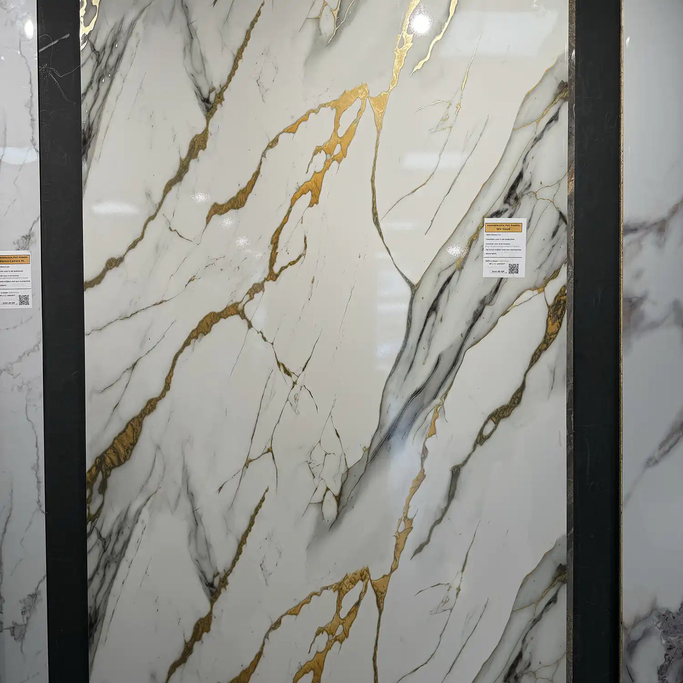 "Gouden wit" - Marmeren wandpaneel 122x260cm