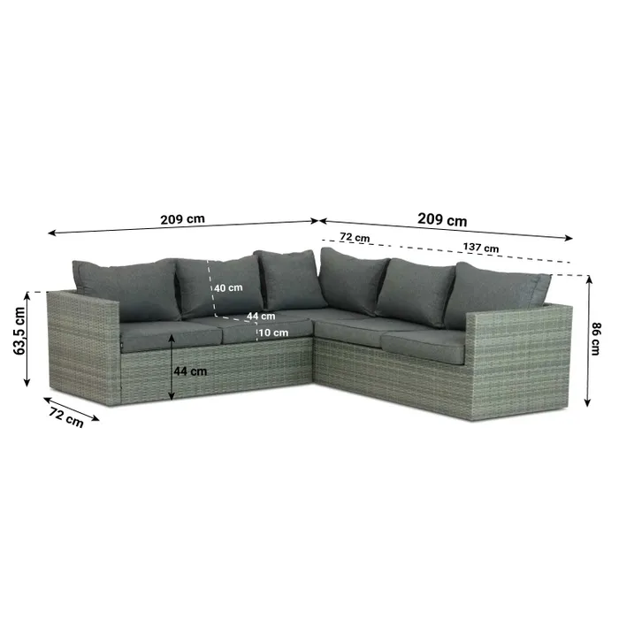 Marseille Luxe Hoek loungeset 4-delig